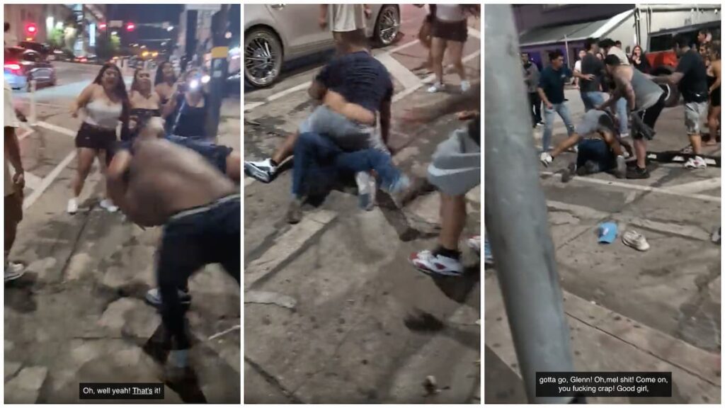 Rowdy Street Brawl Breaks Out Between 5th and 6th Street in Austin, ‘Man on Man Bro Love🧡❤️❤️😍’ Rowdy Street Fight between 5th and 6th Street in Austin