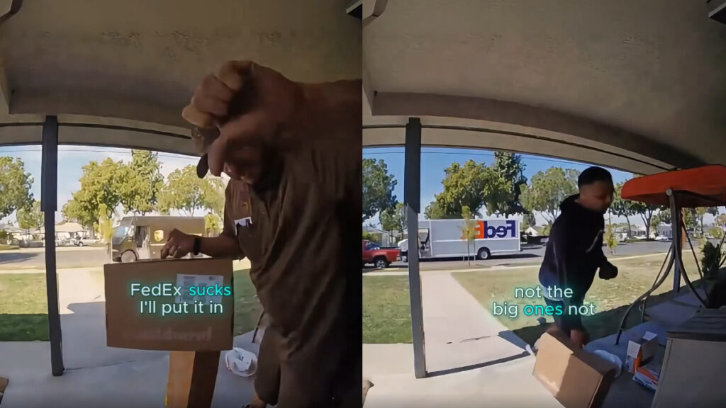 California UPS Driver Calls Out FedEx Rival for Sloppy Porch Delivery: ‘UPS Should Give This Guy Raise’ California UPS Driver Calls Out FedEx Rival for Sloppy Porch Delivery: ‘UPS Should Give This Guy Raise’