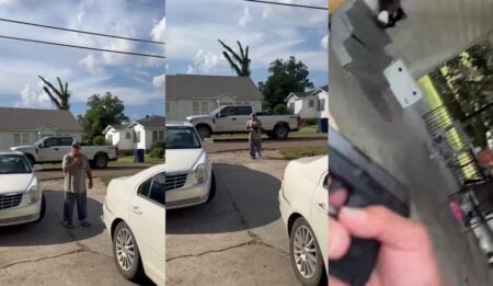 louisiana racist pulls a gun