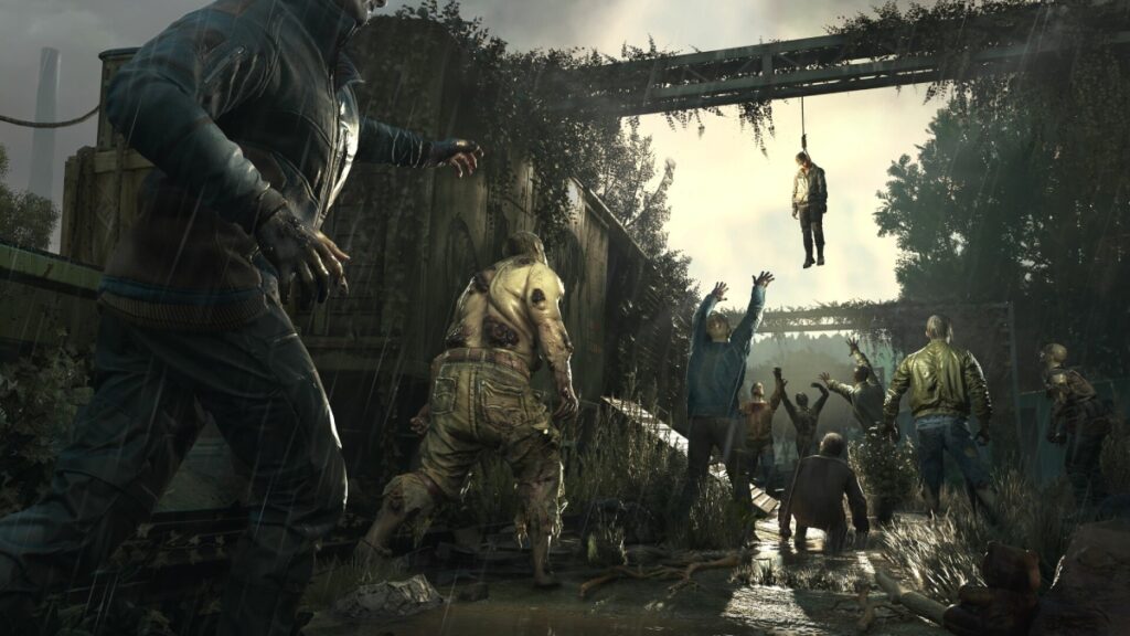 A horde of zombies in Dying Light
