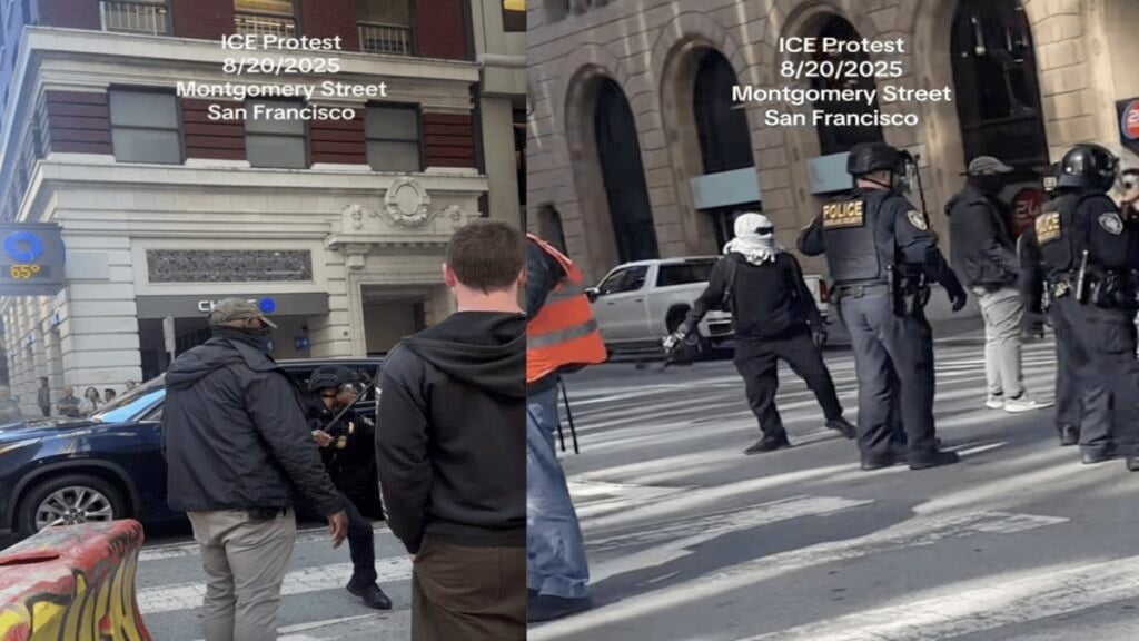 ICE Agent Tries to Beat Bicycle Out of Man’s Hands at California Protest