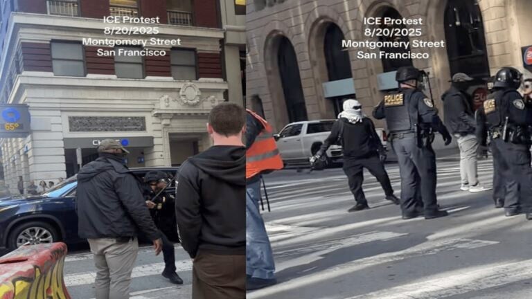 ICE Agent Tries to Beat Bicycle Out of Man’s Hands at California Protest