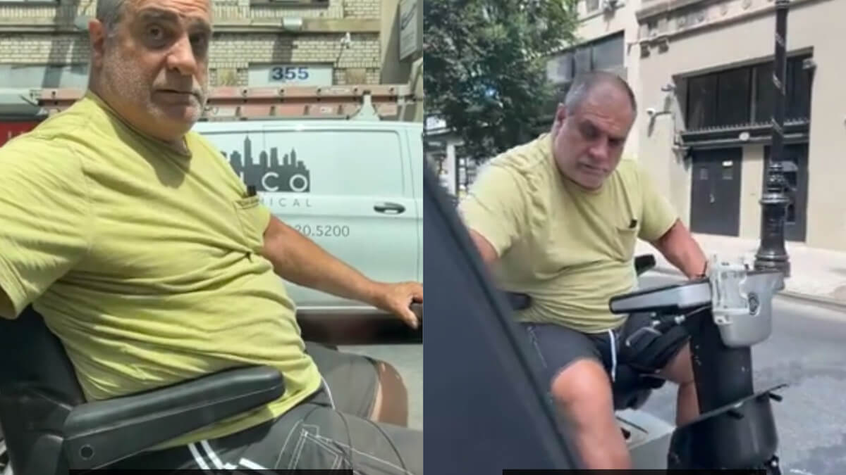 Elderly Man on Scooter Keys Car on 7th Avenue in New York: ‘Looks Like a Good Way to Get Your Ass Beat’