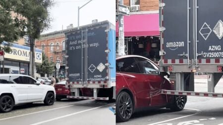 New York Tesla Driver Apparently Doesn’t Understand Wide Turns, Now Their Car is Destroyed