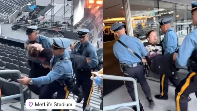 Guy dragged out of stadium