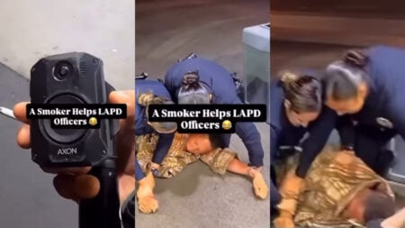 LAPD cops cheered on