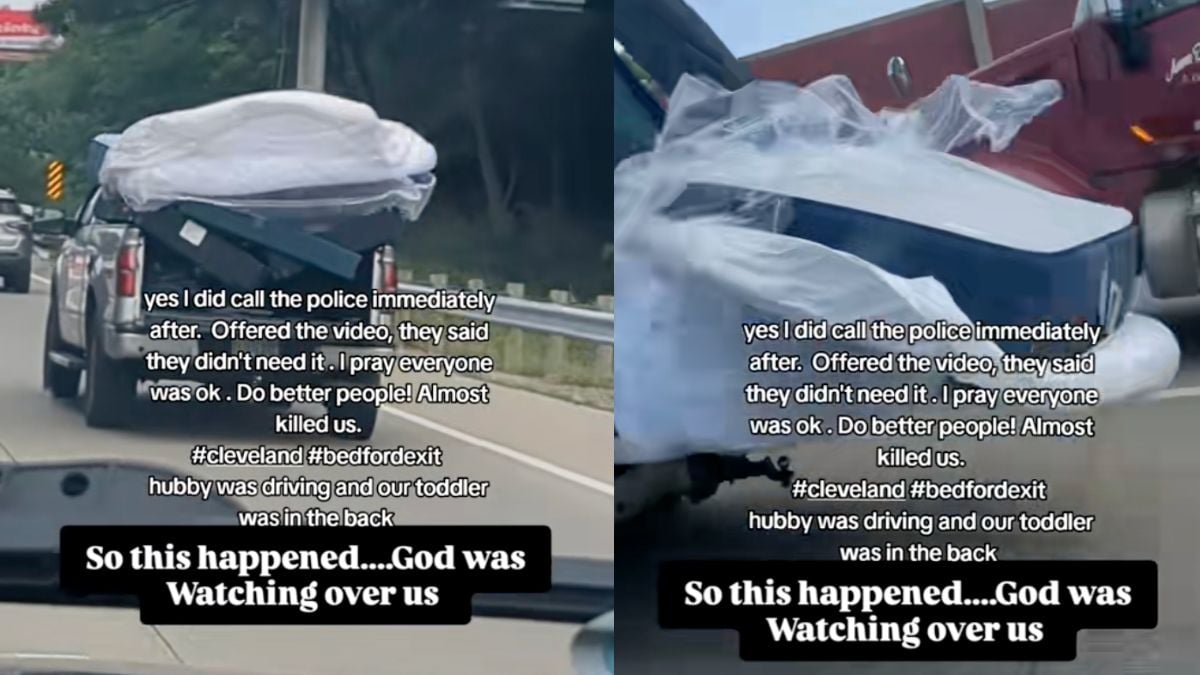 Terrifying Close Call On Ohio Freeway As Mattresses Launch Off Truck, ‘Final Destination Fear Activated’