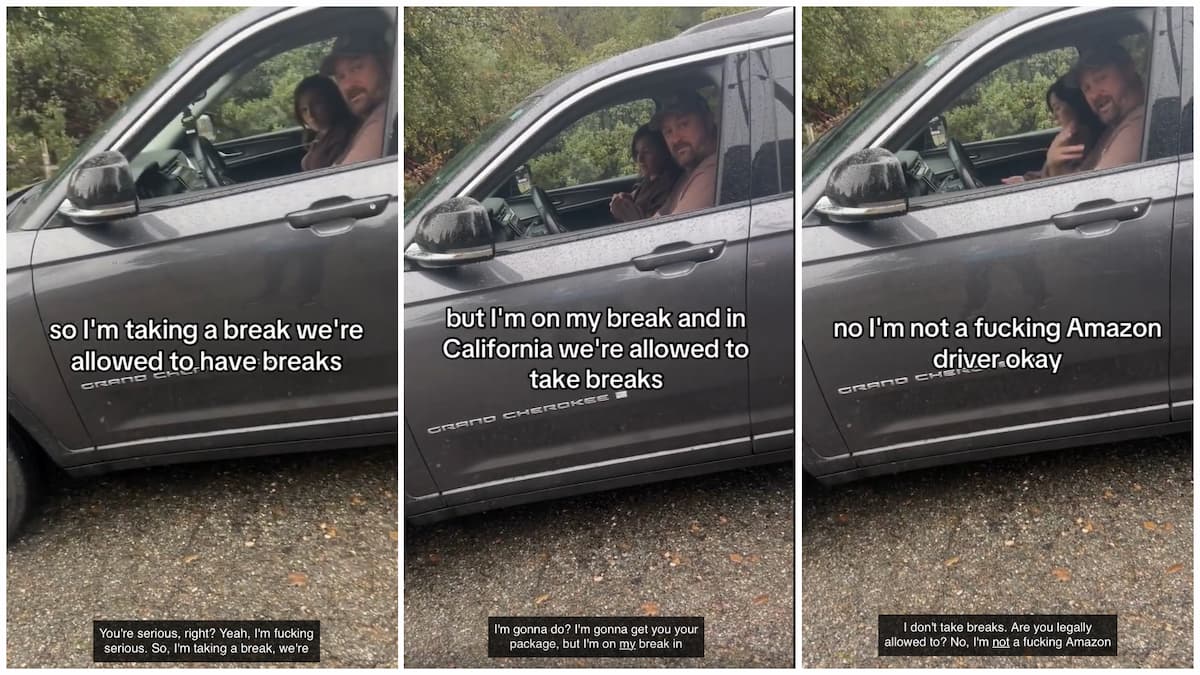 Entitled California Man Berates Amazon Delivery Driver for Taking a Break, Demands His Package, and Mocks His Career Choice: ‘That Passenger Looked Embarrassed’
