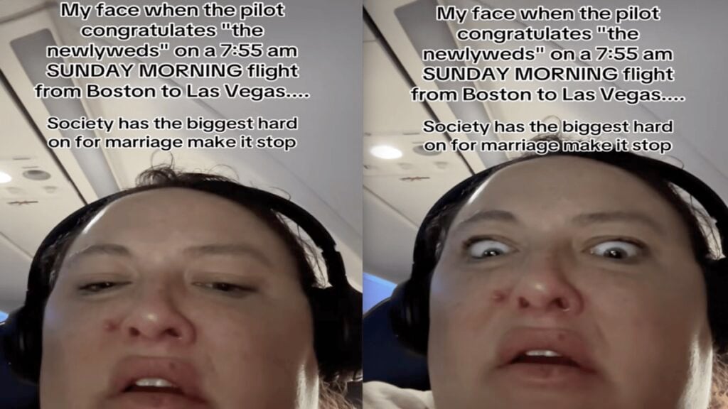 Hateful Woman Disgusted That Pilot Congratulated Two Newlyweds on a Flight to Las Vegas