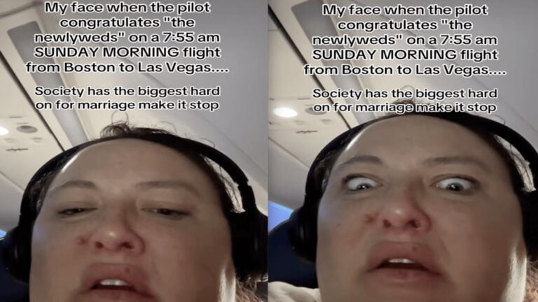 Hateful Woman Disgusted That Pilot Congratulated Two Newlyweds on a Flight to Las Vegas