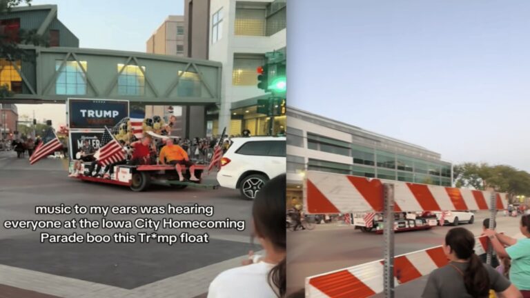 Iowa Trump Float Booed by Parade Attendees, ‘GET OUT OF HERE AND TAKE. ICE. WITH. YOU’ Iowa Trump Float Booed by Parade Attendees