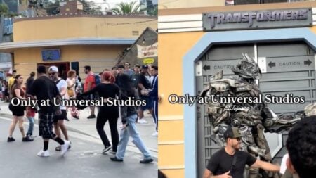 Megatron Encourages Fighting at Universal Studios California