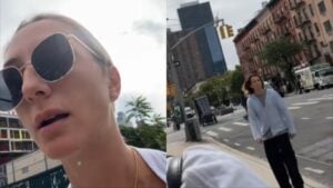 New York Women followed by street creep