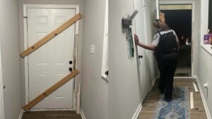 A picture of the Georgia family's door.