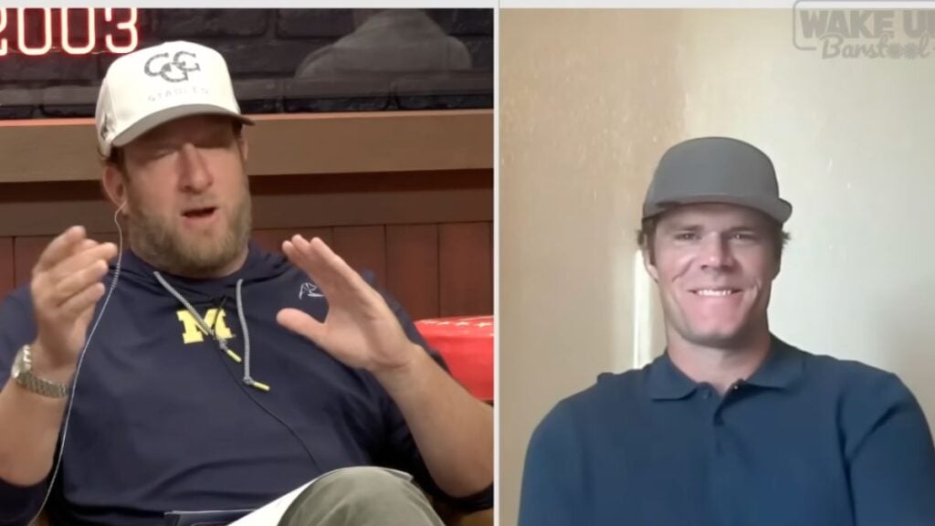 Dave Portnoy and Greg Olsen on Wake Up Barstool