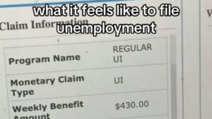 TikTok explaining what it feels like to file for unemployment