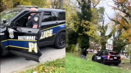 ‘Isn’t This Attempted Murder?’: Reckless Baltimore Cop Nearly Runs Over a Man Before Crashing His Car In a Fit of Rage Baltimore cop recklessly chases a man through the street