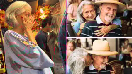 Florida Woman Takes Sweetest Surprise Photos of Husband and Wife at Café
