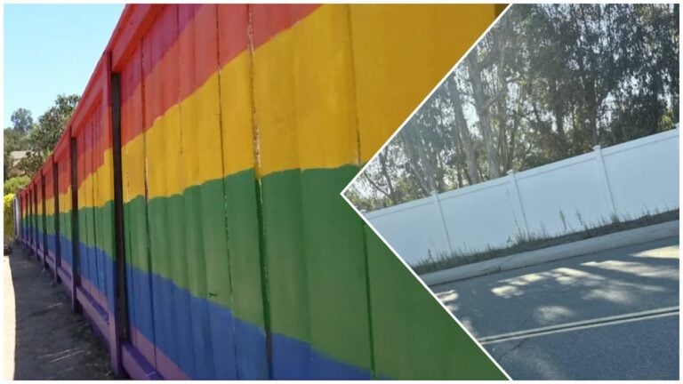 San Diego Locals Shocked After ‘Iconic’ Scripps Ranch Pride Fence Is Painted Over: ‘I Live in the Area and This is News to Me’ San Diego Rainbow Fence