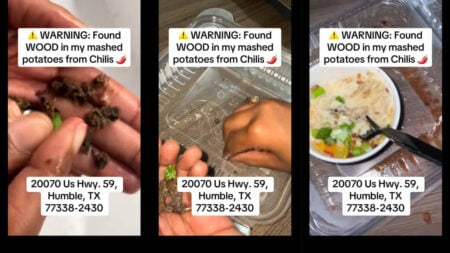 Texas Woman Claims She Found a Piece of Wood in Her Mashed Potatoes from Chili’s: ‘Restaurants Are Trying to Poison Us Atp’ Texas Woman Wood Mashed Potatoes Chilis