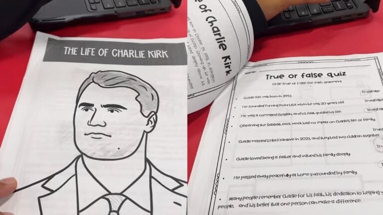 A picture of the homework given in Los Angeles.