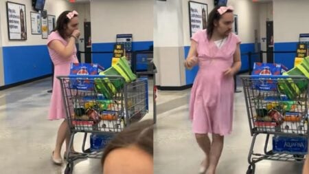 Viral Video Shows Louisiana Man Wearing Pink Dress at Walmart, Sparks Online Debate: ‘This Is What Liberals Constantly Try to Normalize’ A picture of the Louisiana man.