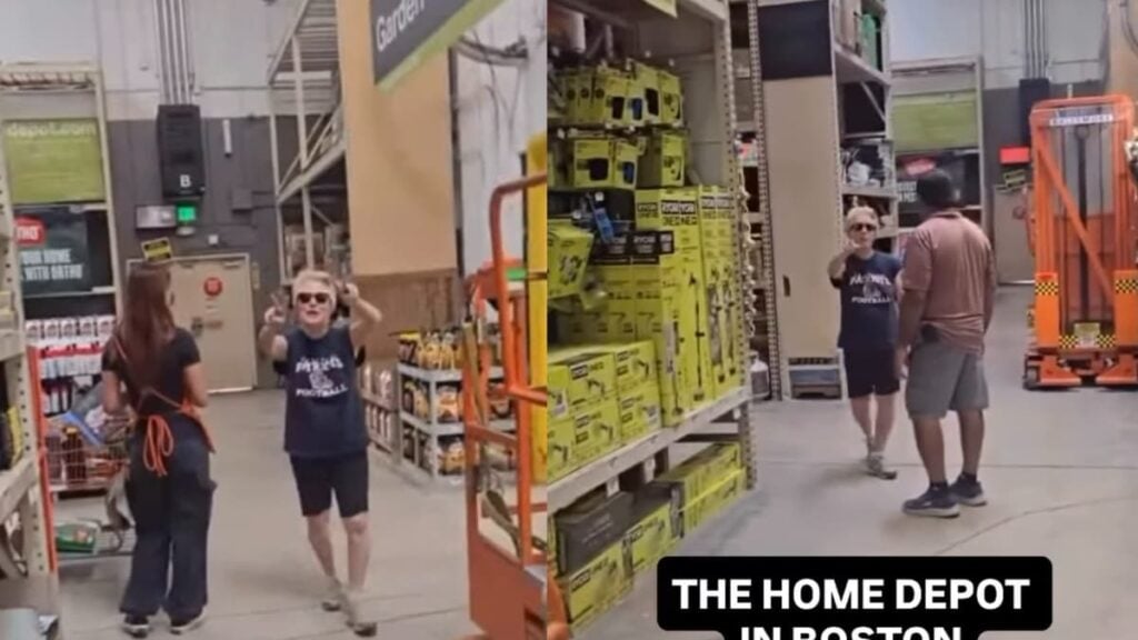A picture of the racist Massachusetts Karen.