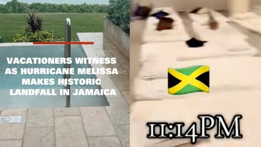 “I Just Hope This Is a Bad Memory Someday,” Houston Tourist Shares Updates, While Some Sleep in Hotel Bathrooms As Melissa Slams Into Jamaica As a Category 5 Tourists evacuate hotel room as hurricane melissa hits Jamaica