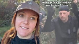 California woman finds robber sleeping in her backyard