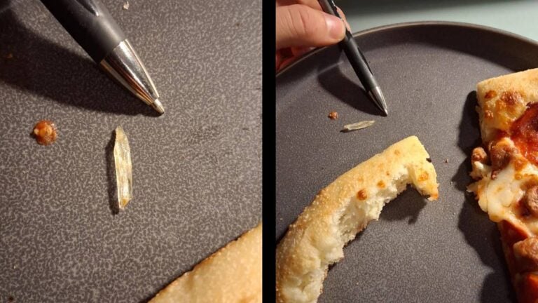 A Concerned Customer Reports to a Little Caesars in Graham a Piece of Glass Inside a Slice of Their Pizza: ‘Usually I Find These Posts and Everyone Wants a 6-Figure Settlement’ Graham pizza glass