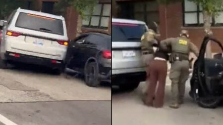 ICE Agents Heckled in Chicago After Crashing Into U.S. Citizen’s Vehicle and Detaining Her Immediately After: ‘This Is Sickening’ ICE-Agents-Detain-Woman After Crashing Into Her Vehicle Chicago