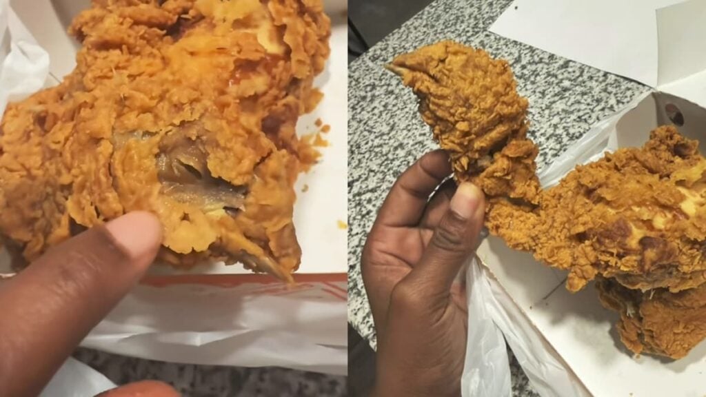 Texas Woman Shocked After Finding Full Chicken Head in Her Popeyes Meal: ‘I’m Suing for Emotional Distress’ A picture of the Texas woman's Popeyes order.